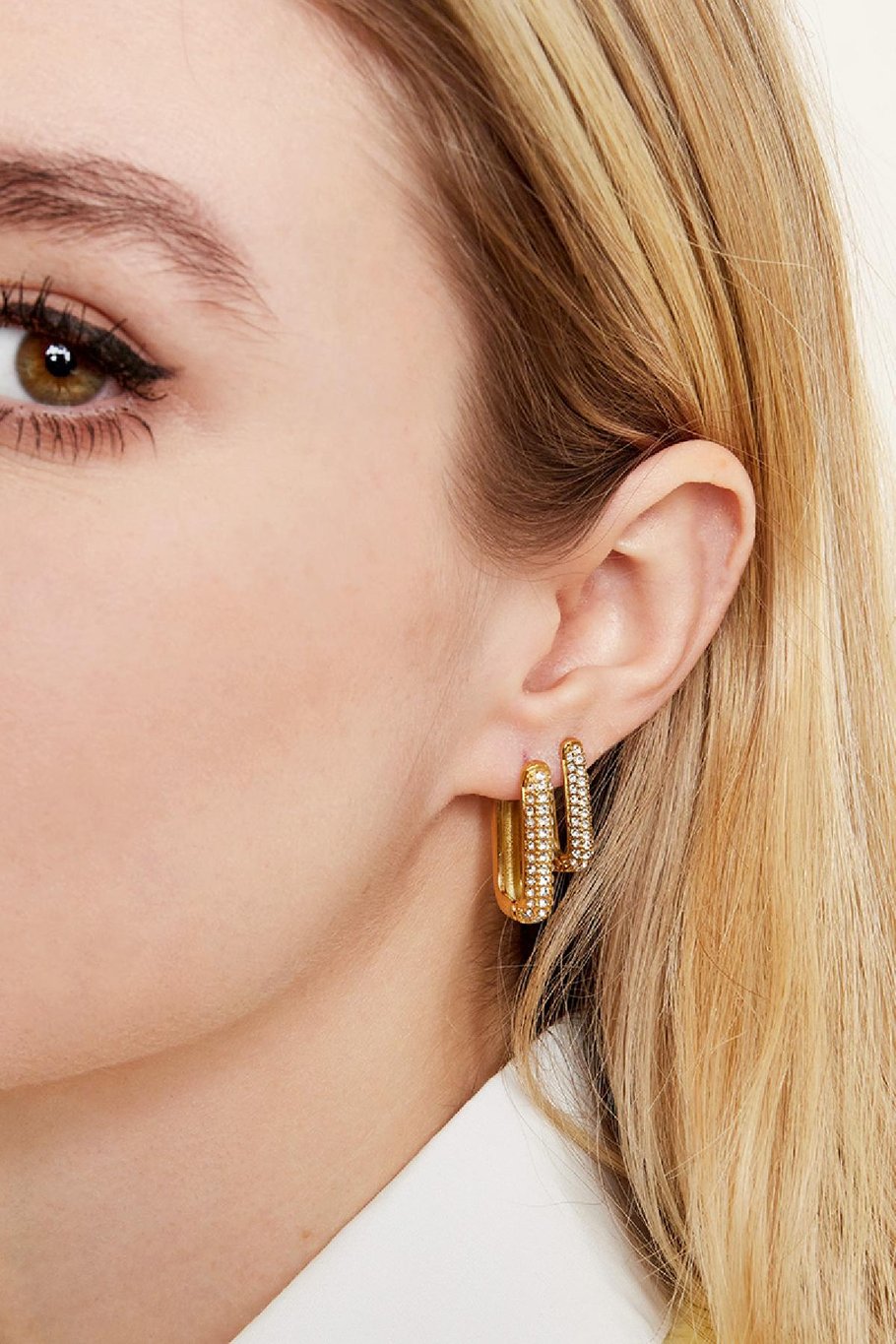 Earrings Shimmer Spark Gold Color Stainless Steel Picture5